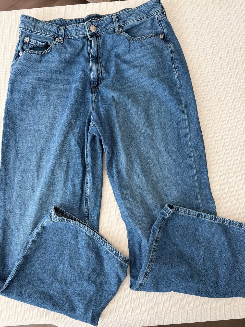 Aeropostale High Rise Wide Leg Jeans Medium Wash Size 14